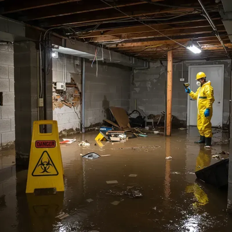 Flooded Basement Electrical Hazard in Halifax, NC Property