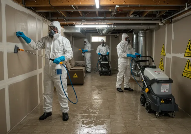 Basement Moisture Removal and Structural Drying process in Halifax, NC